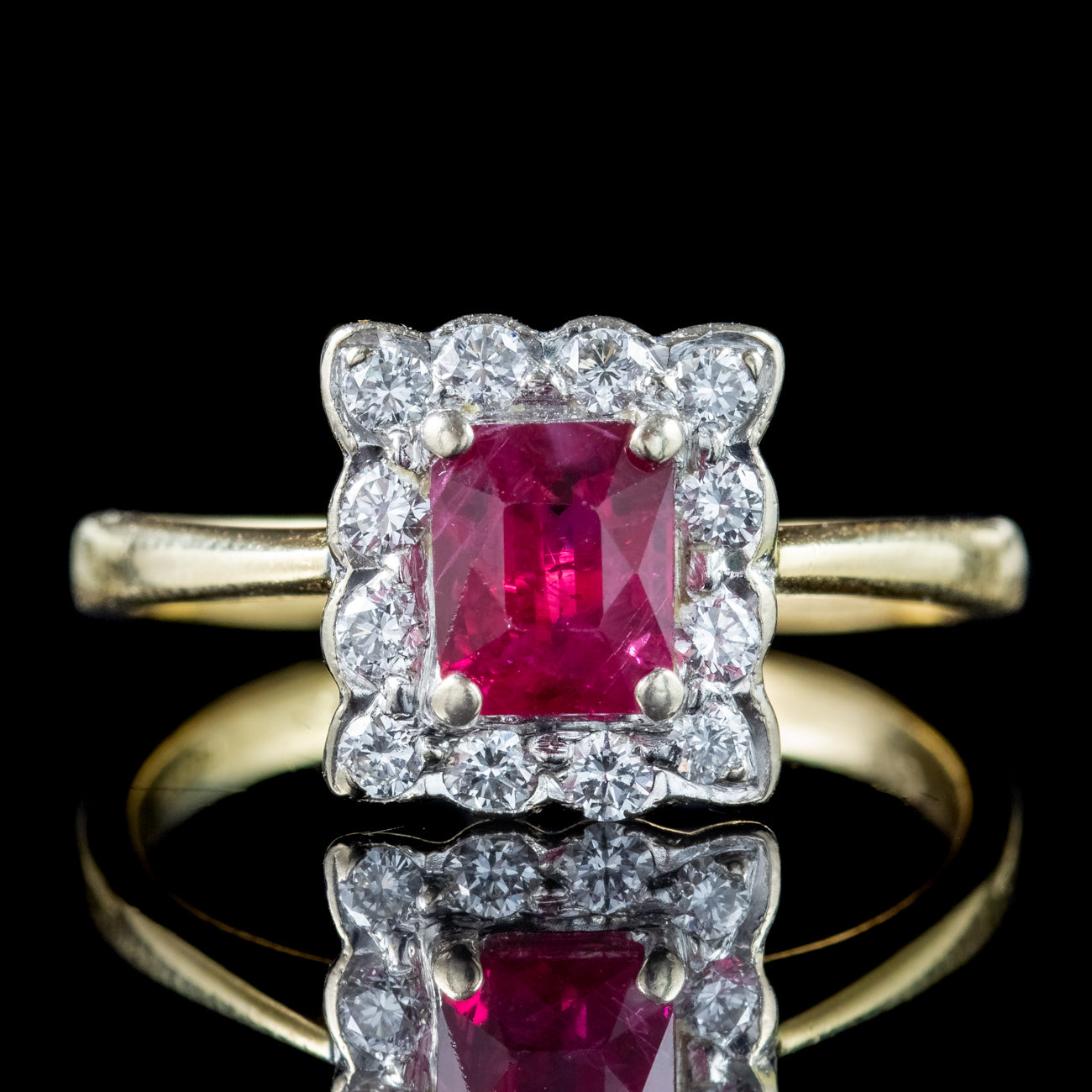 Antique Edwardian Ruby Diamond Cluster Ring 1.12ct Ruby Dated 1903 With Cert Secondary image
