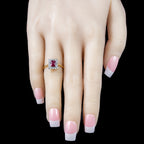 Antique Edwardian Ruby Diamond Cluster Ring 0.65ct Ruby Dated 1903