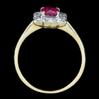 Antique Edwardian Ruby Diamond Cluster Ring 0.65ct Ruby Dated 1903