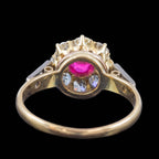 Antique Edwardian Ruby Diamond Cluster Ring 0.45ct Ruby