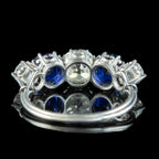 Antique Edwardian Sapphire Diamond Ring 1.87ct Sapphire 1.94ct Diamond With Cert 