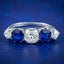 Antique Edwardian Sapphire Diamond Ring 1.87ct Sapphire 1.94ct Diamond With Cert 
