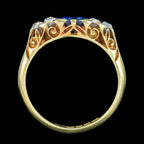 Antique Edwardian Sapphire Diamond Ring 1.3ct Blue Sapphire Dated 1903