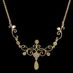 Antique Edwardian Suffragette Topaz Lavaliere Necklace 9ct Gold 
