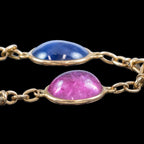 Antique Edwardian Tourmaline Sapphire Bracelet 15ct Gold With Box