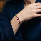 Antique Edwardian Tourmaline Sapphire Bracelet 15ct Gold With Box