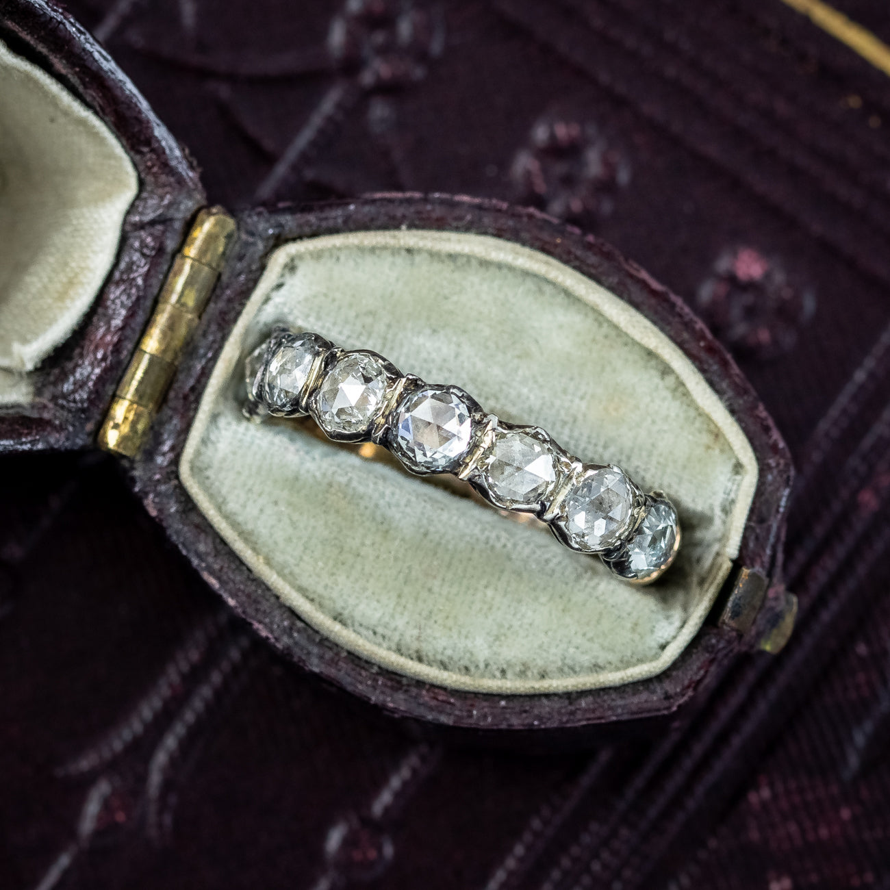 Antique Georgian Diamond Half Eternity Ring 1.4ct Total 