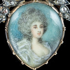 Antique Georgian Duchess Of Devonshire Diamond Portrait Pendant With Heart Box
