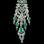 Antique Georgian Emerald Diamond Chandelier Earrings 5ct Of Emerald