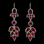Antique Georgian Garnet Drop Earrings 18ct Gold
