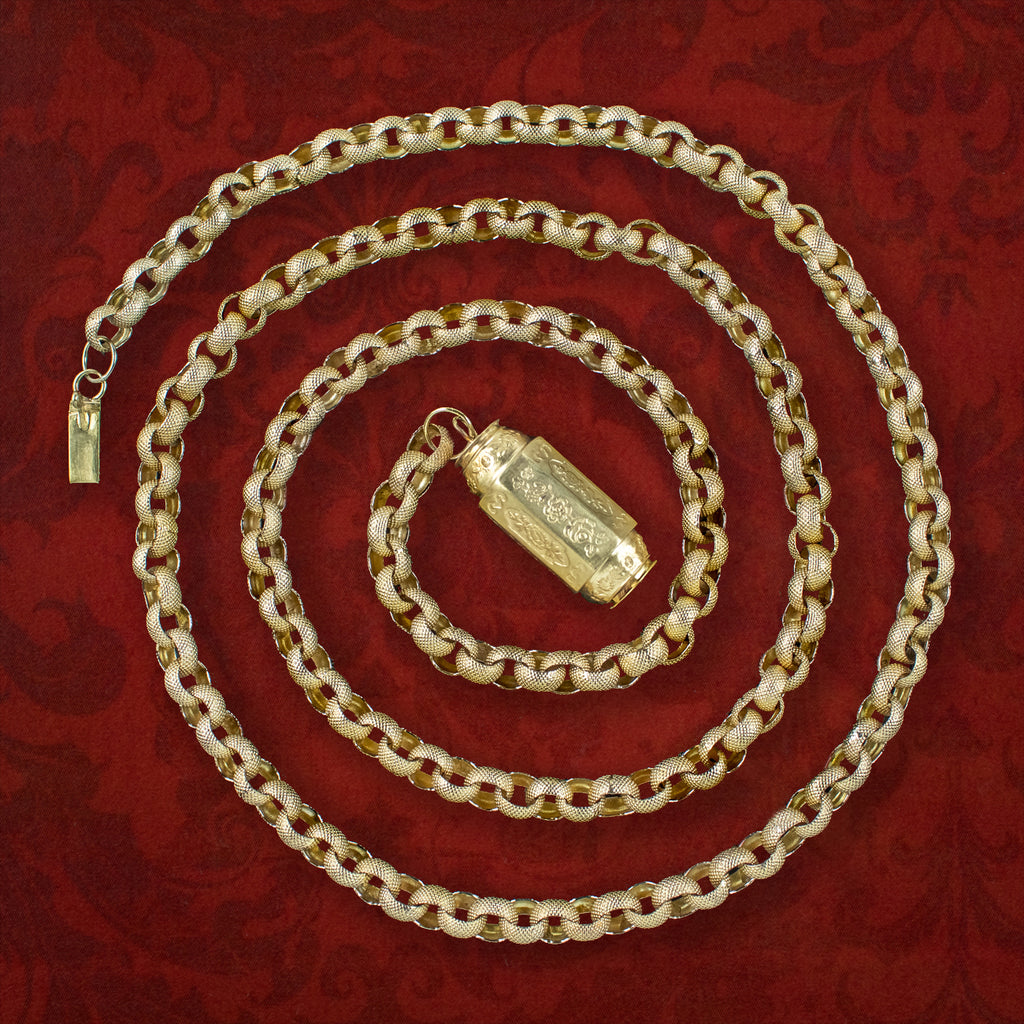 Antique Georgian Guard Chain Pinchbeck 18ct Gold 