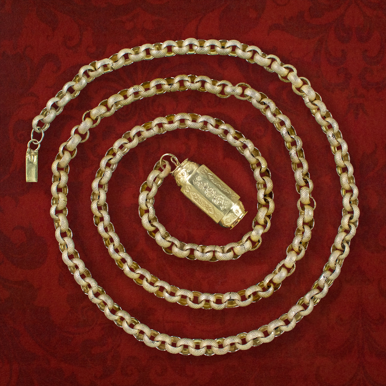Antique Georgian Guard Chain Pinchbeck 18ct Gold 