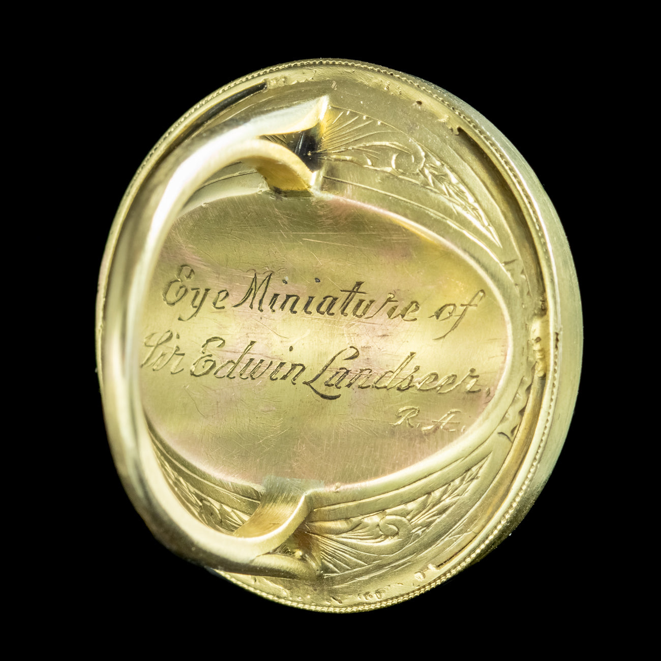 Antique Georgian Miniature Lovers Eye Diamond Ring Signed Sir Edwin Henry Landseer With Box 