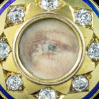 Antique Georgian Miniature Lovers Eye Diamond Ring Signed Sir Edwin Henry Landseer With Box 