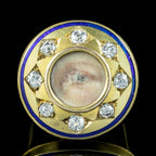 Antique Georgian Miniature Lovers Eye Diamond Ring Signed Sir Edwin Henry Landseer With Box 