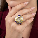 Antique Georgian Diamond Lovers Eye Miniature Ring Signed Sir Edwin Henry Landseer With Box 