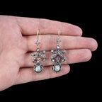 Antique Georgian Rose Cut Diamond Drop Earrings 3.5ct Total