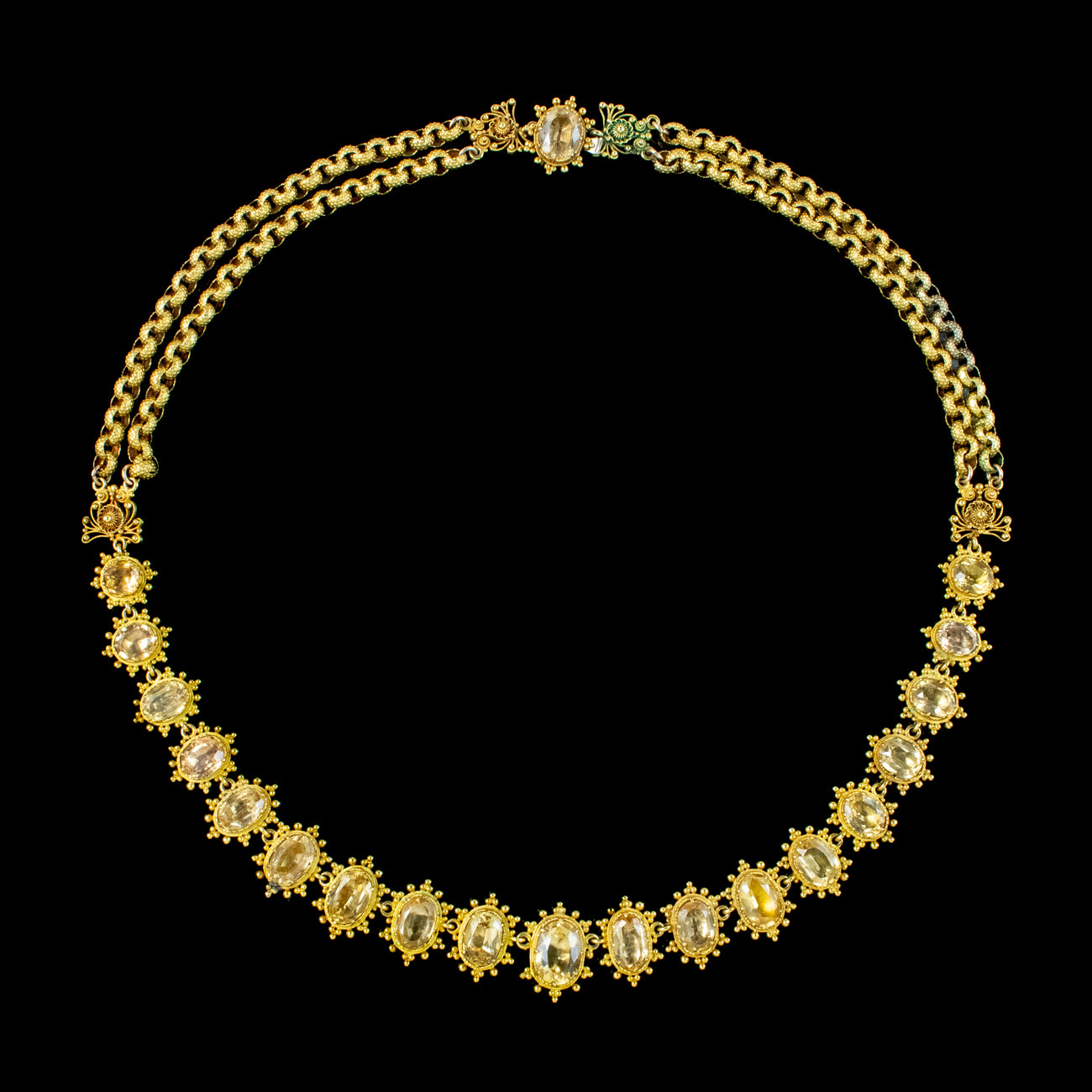 Antique Georgian Yellow Topaz Necklace 18ct Gold Secondary image