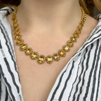 Antique Georgian Yellow Topaz Necklace 18ct Gold 
