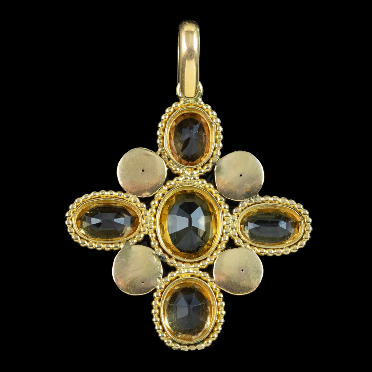 Antique Georgian Yellow Topaz Pendant 18ct Gold 