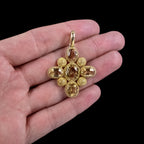 Antique Georgian Yellow Topaz Pendant 18ct Gold 
