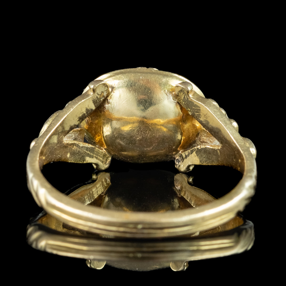 Antique Georgian Yellow Topaz Signet Ring 3ct Topaz 