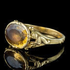 Antique Georgian Yellow Topaz Signet Ring 3ct Topaz 