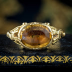 Antique Georgian Yellow Topaz Signet Ring 3ct Topaz 