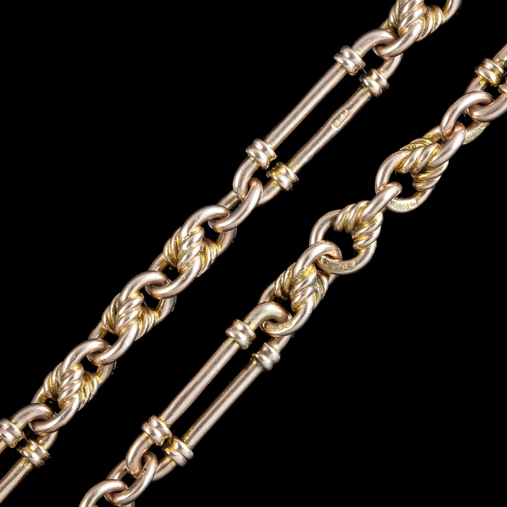 Antique Victorian Albert Chain 9ct Gold With T-Bar