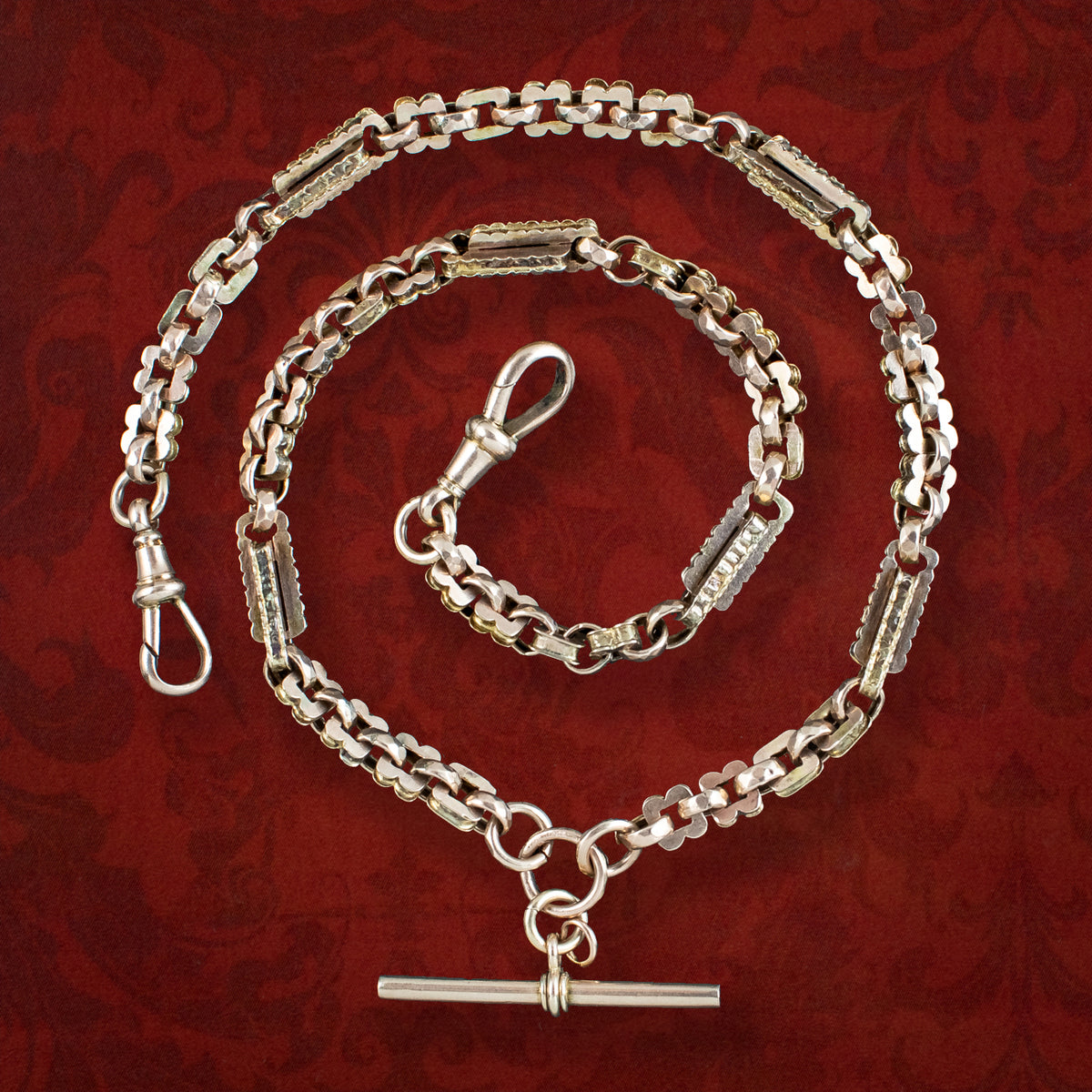 Antique Victorian Albert Chain 9ct Gold With T Bar Main image