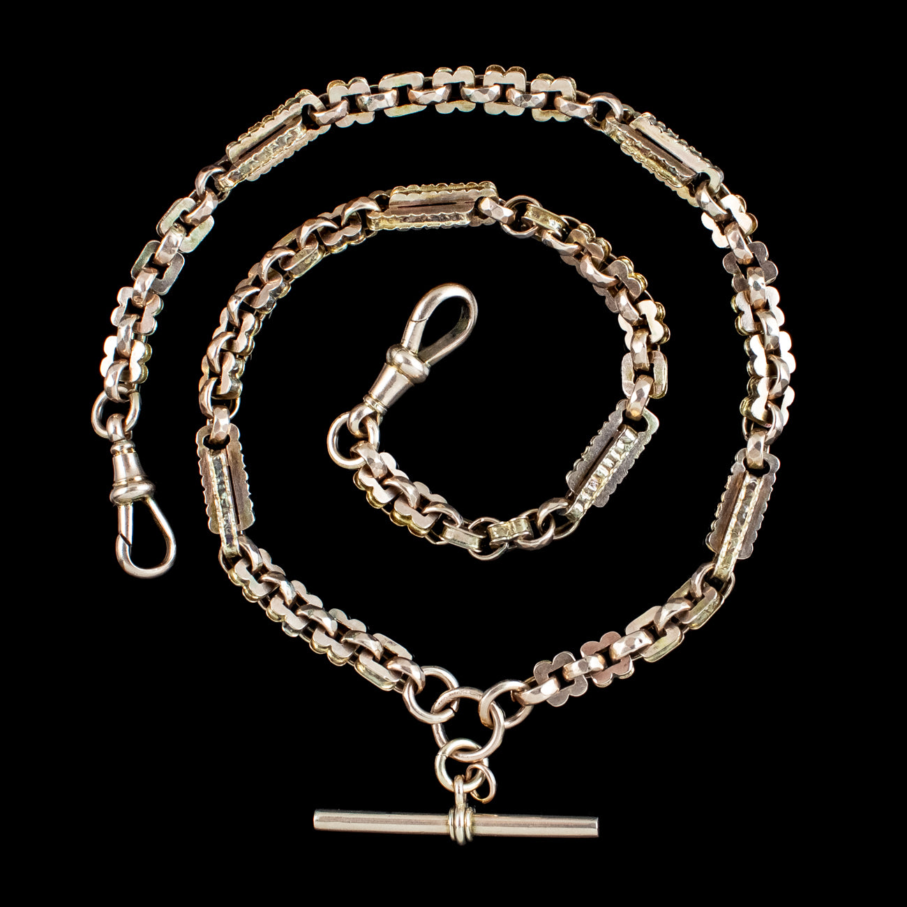 Antique Victorian Albert Chain 9ct Gold With T Bar Secondary image