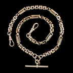 Antique Victorian Albert Chain 9ct Gold With T Bar
