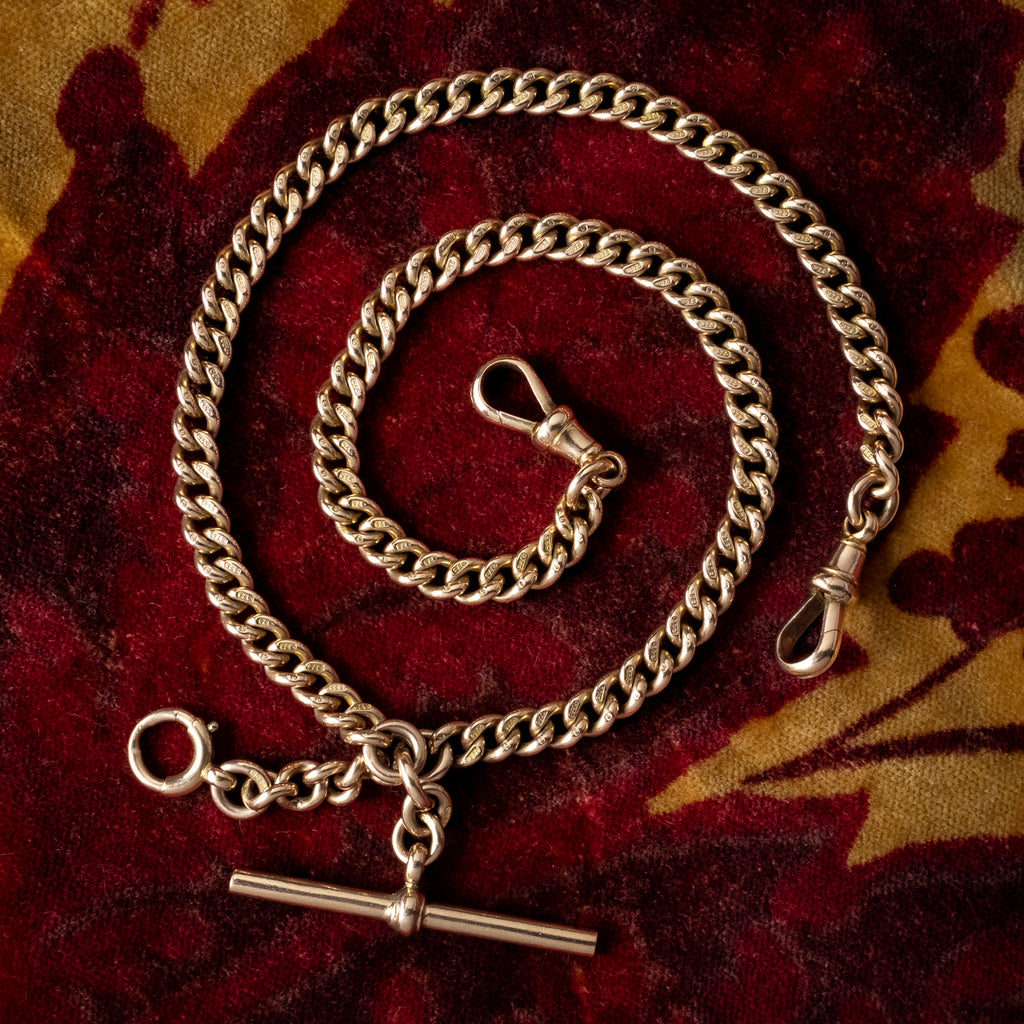 Antique Victorian Albert Chain 9ct Gold