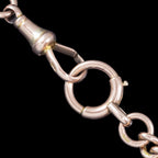 Antique Victorian Albert Chain Solid 9ct Rose Gold 15.5 Inch Dated 1881
