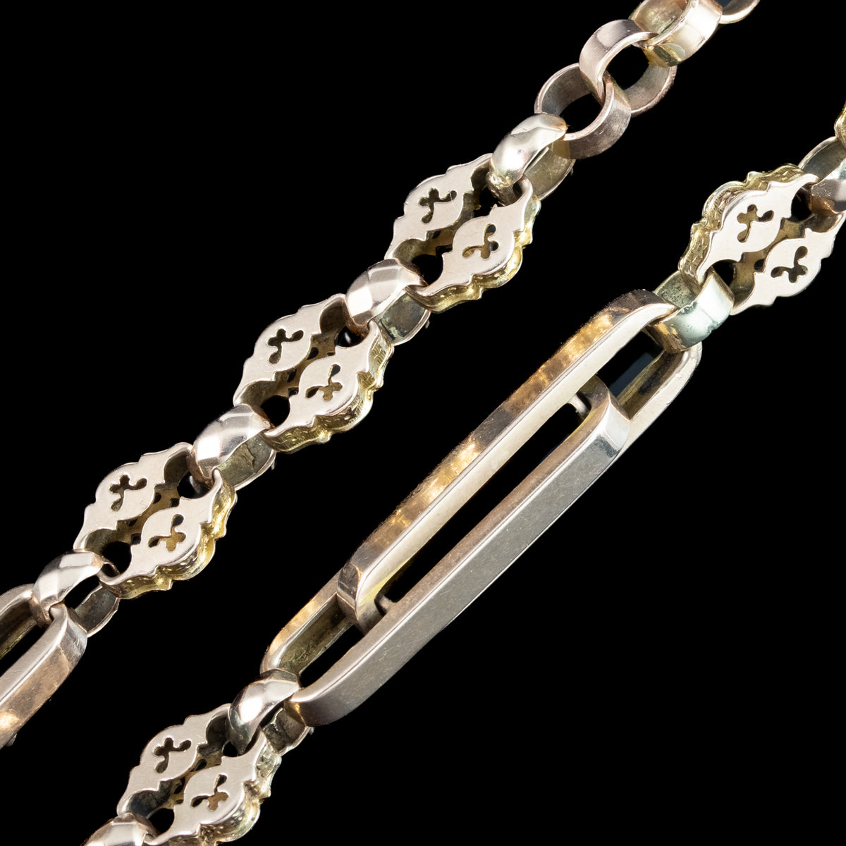 Antique Victorian Albert Chain Necklace 9ct Gold