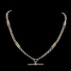 Antique Victorian Albert Chain Necklace 9ct Gold 17.8 Inch