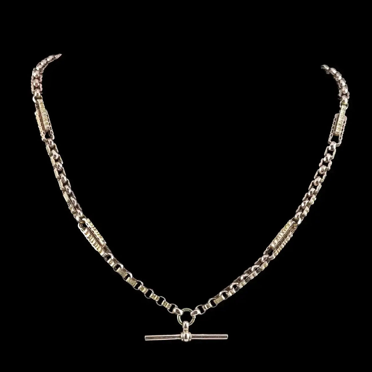 Antique Victorian Albert Chain Necklace 9ct Gold 17.8 Inch