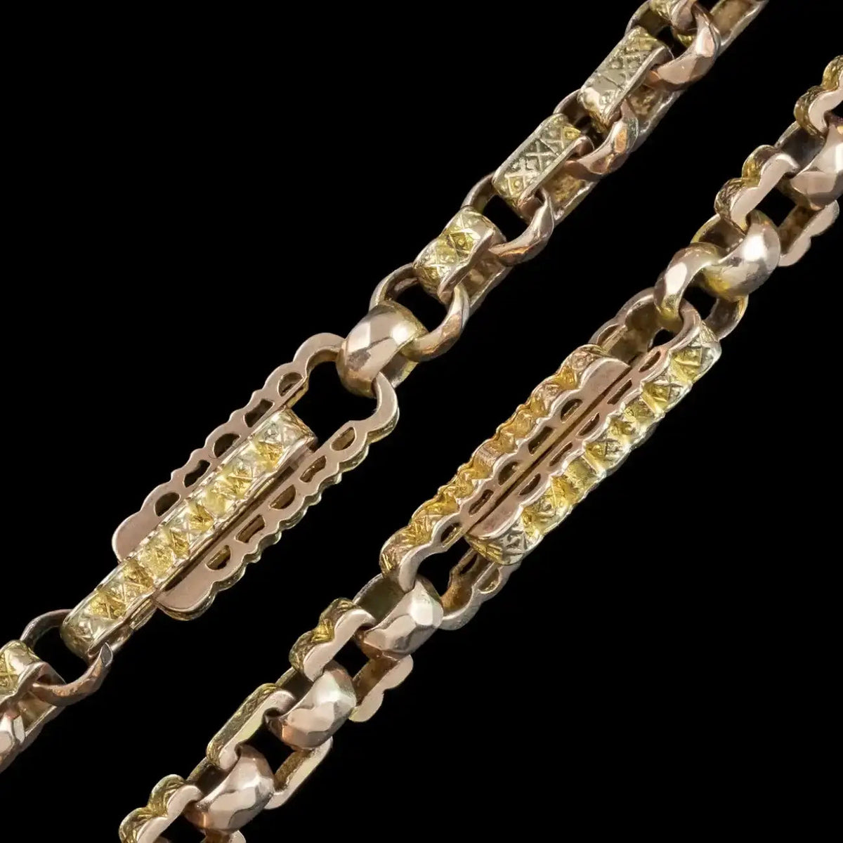 Antique Victorian Albert Chain Necklace 9ct Gold 17.8 Inch