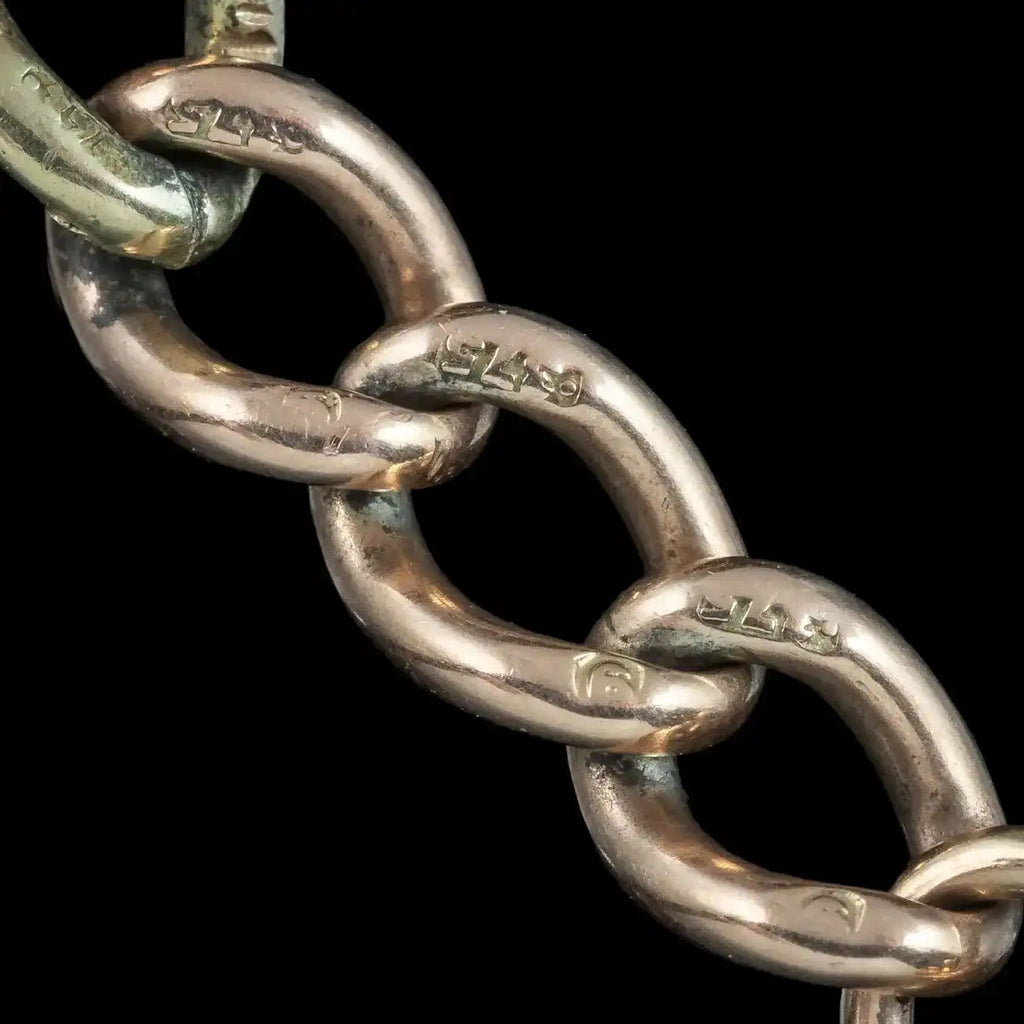 Antique Victorian Albert Chain Necklace 9ct Gold 17.8 Inch