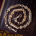 Antique Victorian Albert Chain Necklace 9ct Gold