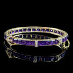Antique Victorian Amethyst Diamond Eternity Buckle Bangle 15ct Gold