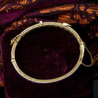Antique Victorian Amethyst Diamond Eternity Buckle Bangle 15ct Gold