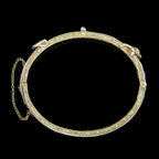 Antique Victorian Amethyst Diamond Eternity Buckle Bangle 15ct Gold