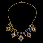Antique Victorian Amethyst Dropper Necklace 18ct Gold 32ct Of Amethyst