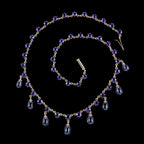 Antique Victorian Amethyst Fringe Dropper Necklace 18ct Gold