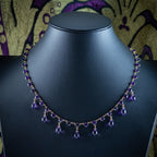 Antique Victorian Amethyst Fringe Dropper Necklace 18ct Gold