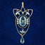 Antique Victorian Art Nouveau Aquamarine Pearl Pendant Platinum 15ct Gold 