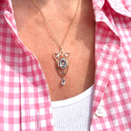 Antique Victorian Art Nouveau Aquamarine Pearl Pendant Platinum 15ct Gold