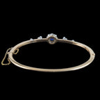 Antique Victorian Austro-Hungarian Sapphire Diamond Bangle 14ct Gold 