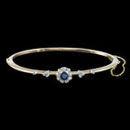 Antique Victorian Austro-Hungarian Sapphire Diamond Bangle 14ct Gold 